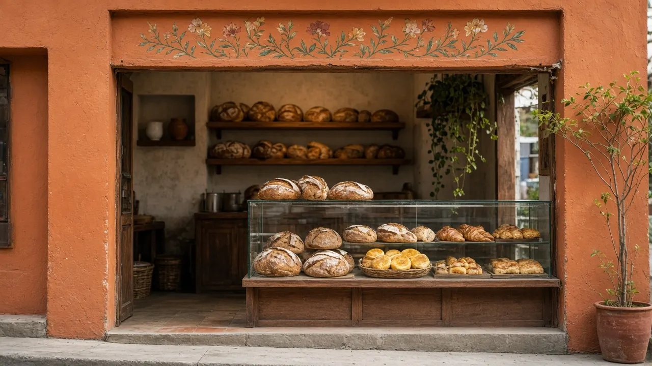 Fachada y mostrador de Panadería El Trigal