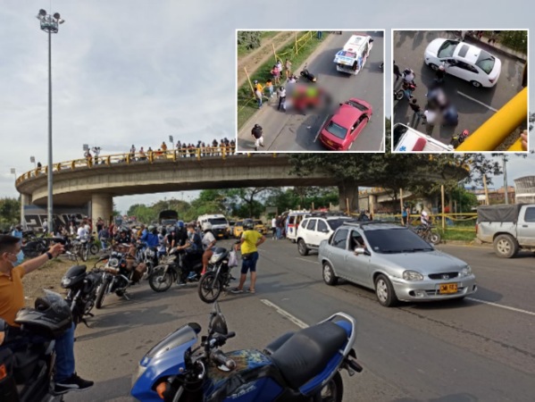 Cali: Los motociclistas perdieron el control cuando cruzaron el puente elevado en la Calle 70 y cayeron al vacío - Noticias de Colombia