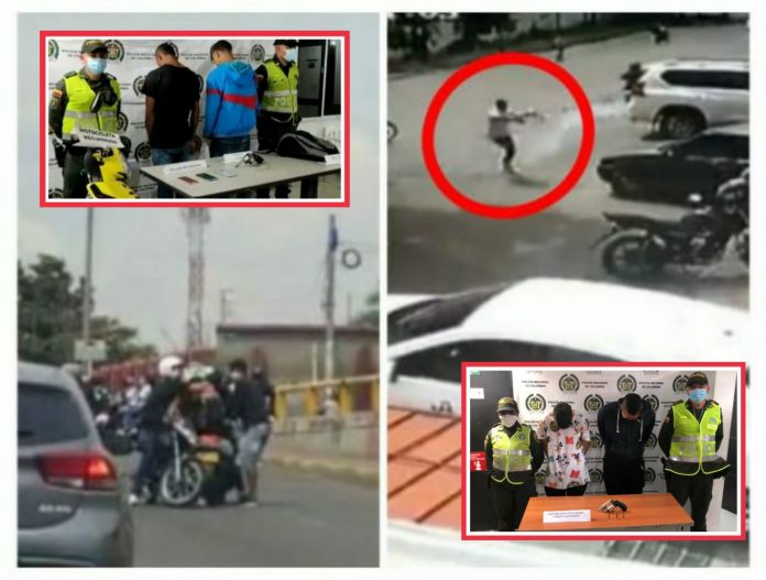 Los sujetos que abordaron en una caravana motorizada en Cali este jueves, la policía los sacó del cementerio. - Noticias de Colombia
