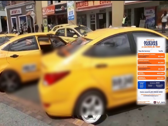 Con decreto se fijaron nuevas tarifas al servicio de taxi en Pasto