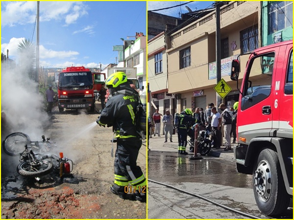 Sigue la delincuencia: en menos de 24 horas quemaron otras dos motos en el sur de Pasto