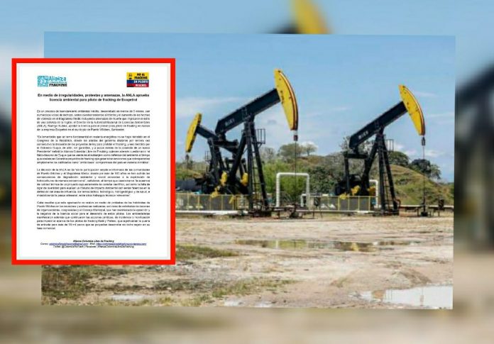 Indignación por aprobación de licencia ambiental para piloto de fracking en Santander
