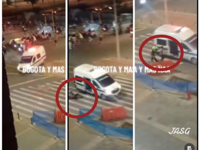 Ladrón detenido se cayó de una patrulla, en Bogotá