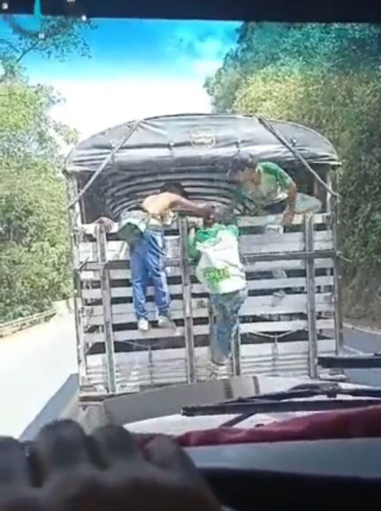 "Vea como roban a la gente estos gamines", camionero fue robado en vía de Caldas, mientras conducía